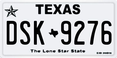 TX license plate DSK9276