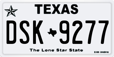 TX license plate DSK9277