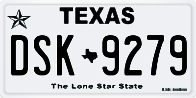 TX license plate DSK9279