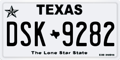 TX license plate DSK9282