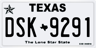 TX license plate DSK9291