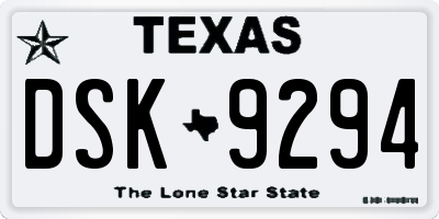 TX license plate DSK9294