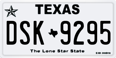 TX license plate DSK9295