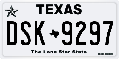 TX license plate DSK9297