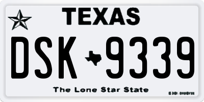 TX license plate DSK9339