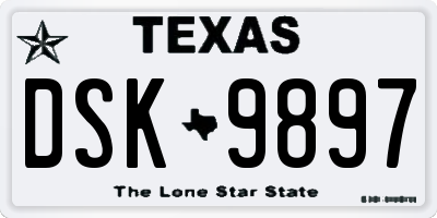 TX license plate DSK9897