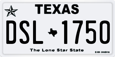 TX license plate DSL1750