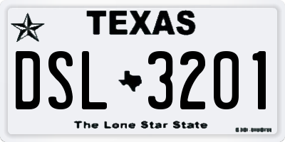 TX license plate DSL3201