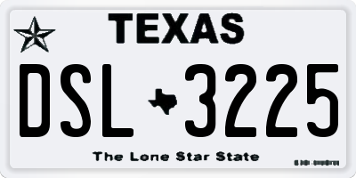 TX license plate DSL3225