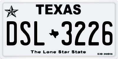 TX license plate DSL3226