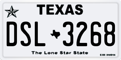 TX license plate DSL3268