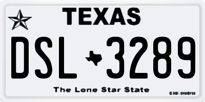 TX license plate DSL3289