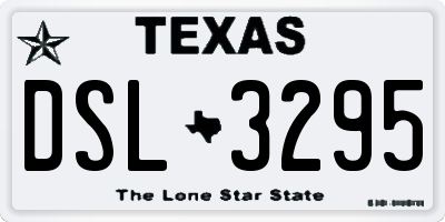 TX license plate DSL3295