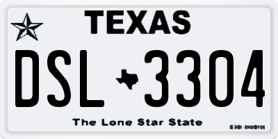 TX license plate DSL3304