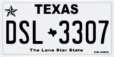 TX license plate DSL3307