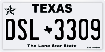 TX license plate DSL3309