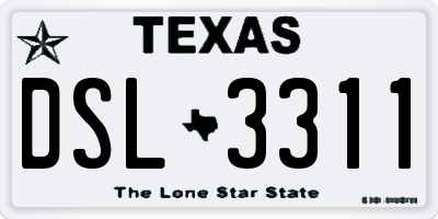 TX license plate DSL3311