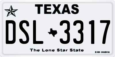 TX license plate DSL3317