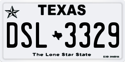 TX license plate DSL3329