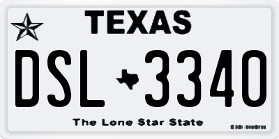 TX license plate DSL3340