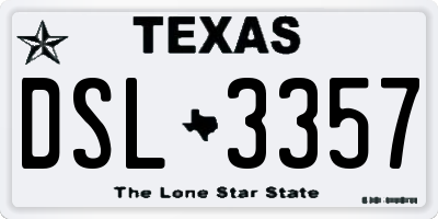 TX license plate DSL3357