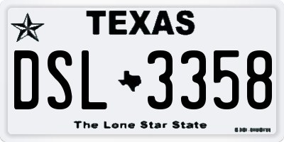 TX license plate DSL3358