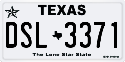 TX license plate DSL3371