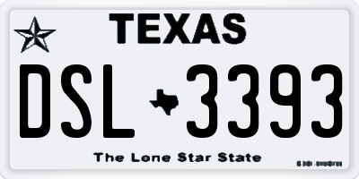 TX license plate DSL3393