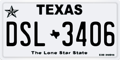 TX license plate DSL3406