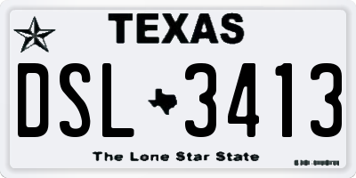 TX license plate DSL3413