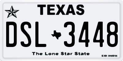 TX license plate DSL3448