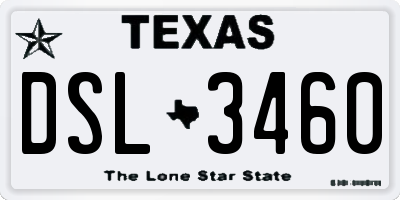 TX license plate DSL3460