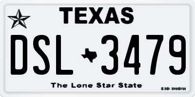 TX license plate DSL3479