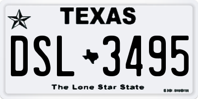 TX license plate DSL3495