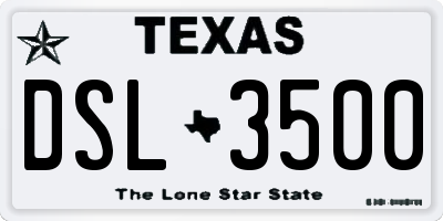 TX license plate DSL3500