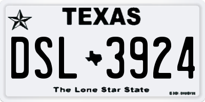 TX license plate DSL3924