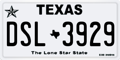 TX license plate DSL3929