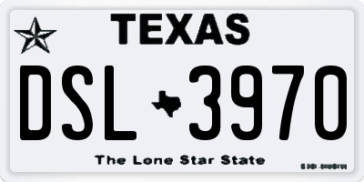 TX license plate DSL3970