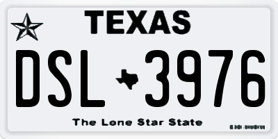 TX license plate DSL3976