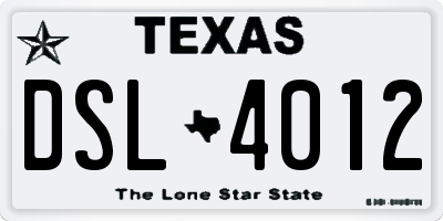 TX license plate DSL4012