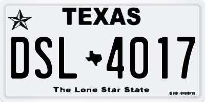 TX license plate DSL4017