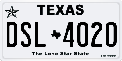 TX license plate DSL4020