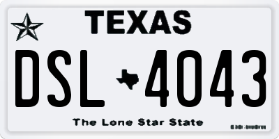 TX license plate DSL4043