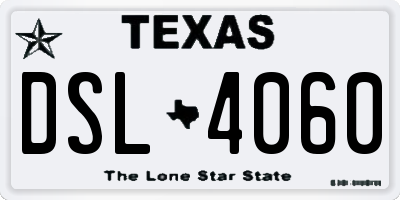 TX license plate DSL4060