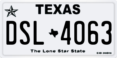 TX license plate DSL4063