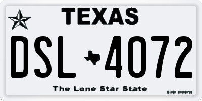 TX license plate DSL4072