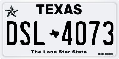 TX license plate DSL4073