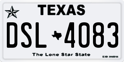 TX license plate DSL4083