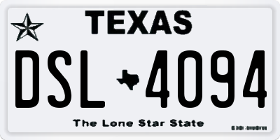 TX license plate DSL4094