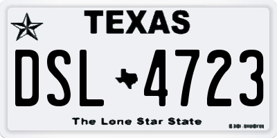 TX license plate DSL4723